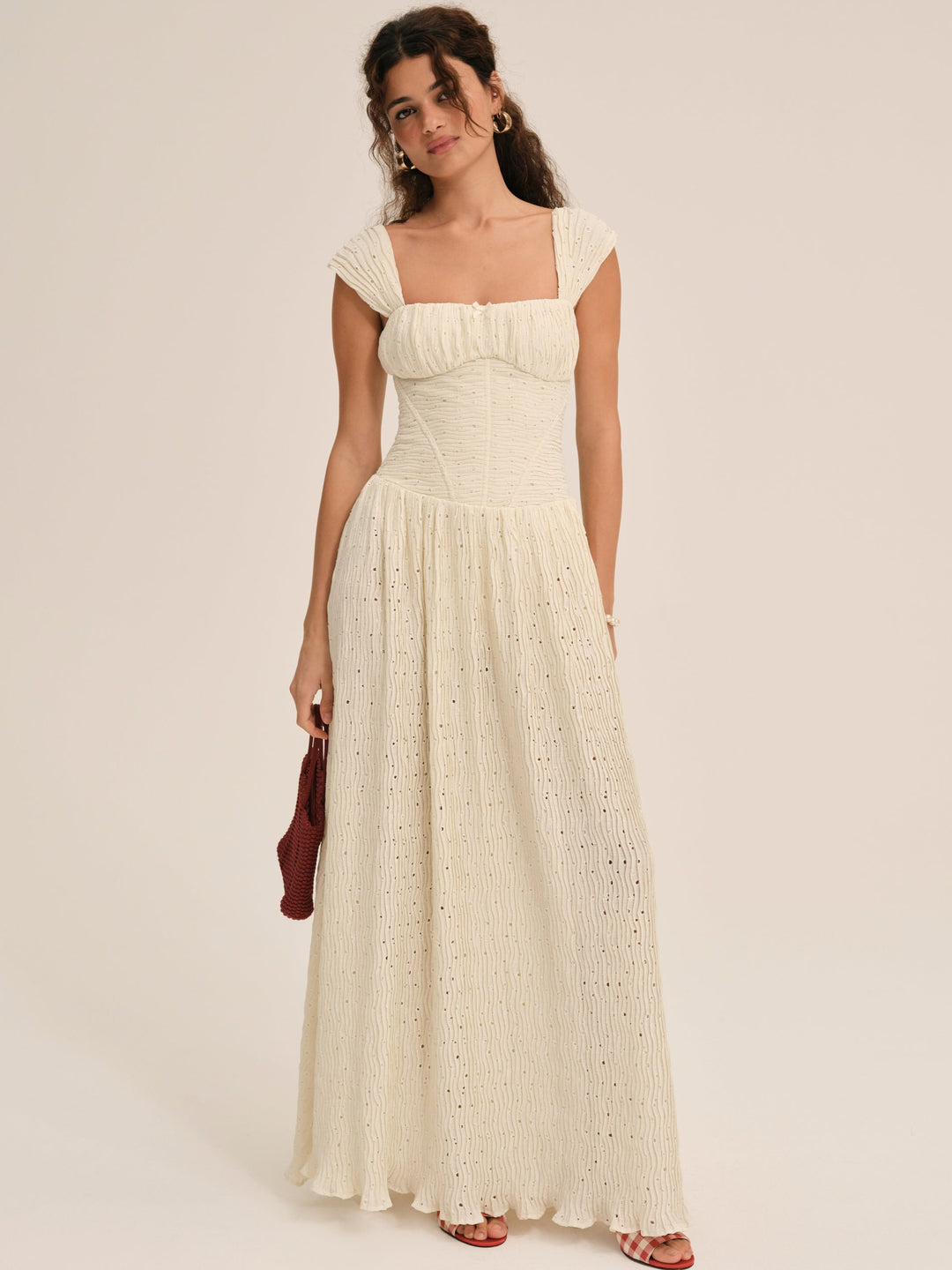 For Love and Lemons Erika Bustier Maxi Dress - Natural