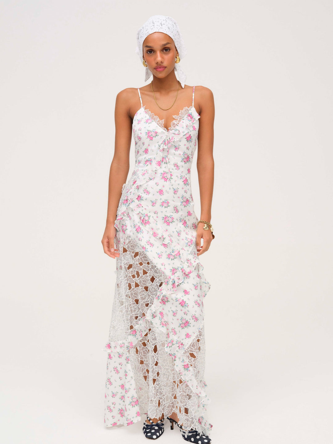 For Love and Lemons Josalyn Maxi Dress - White