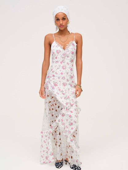 For Love and Lemons Josalyn Maxi Dress - White