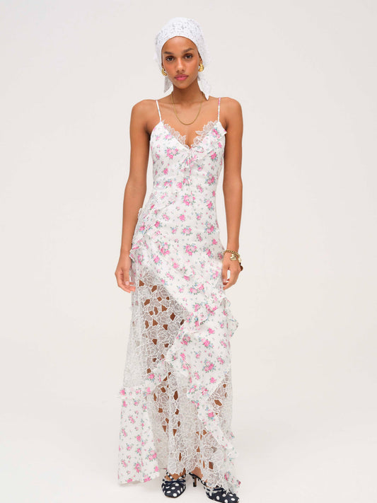 For Love and Lemons Josalyn Maxi Dress - White