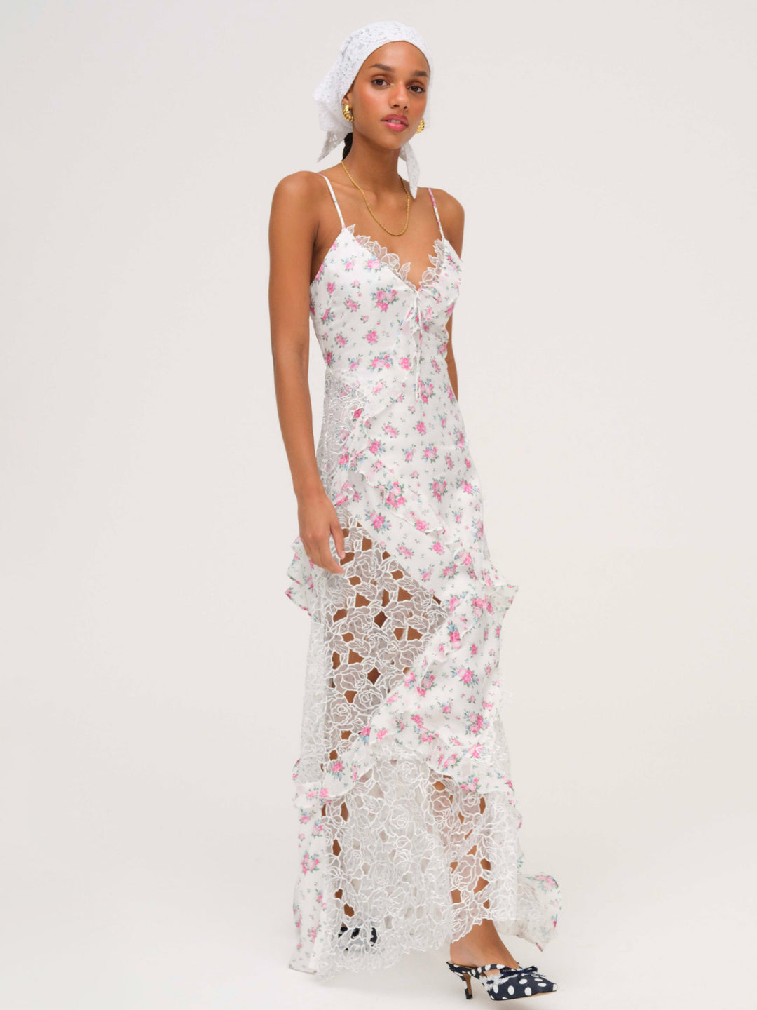 For Love and Lemons Josalyn Maxi Dress - White