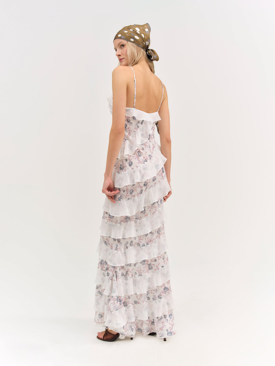 For Love and Lemons Debby Ruffled Maxi Dress - White