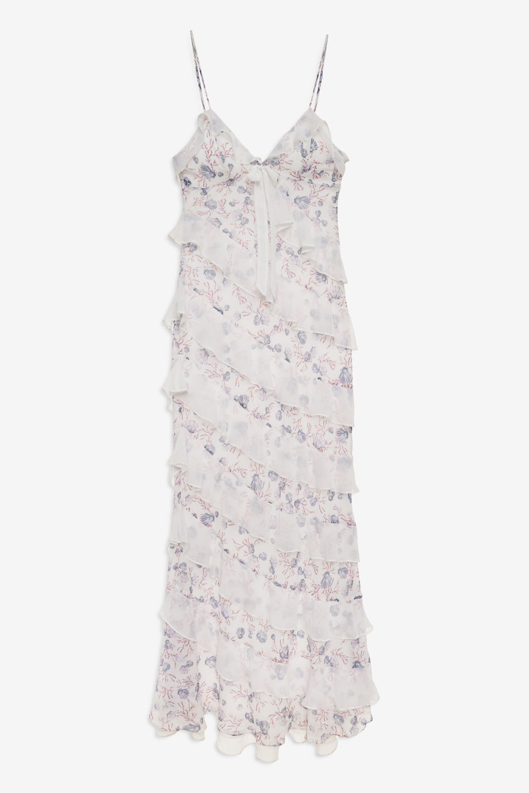 For Love and Lemons Debby Ruffled Maxi Dress - White