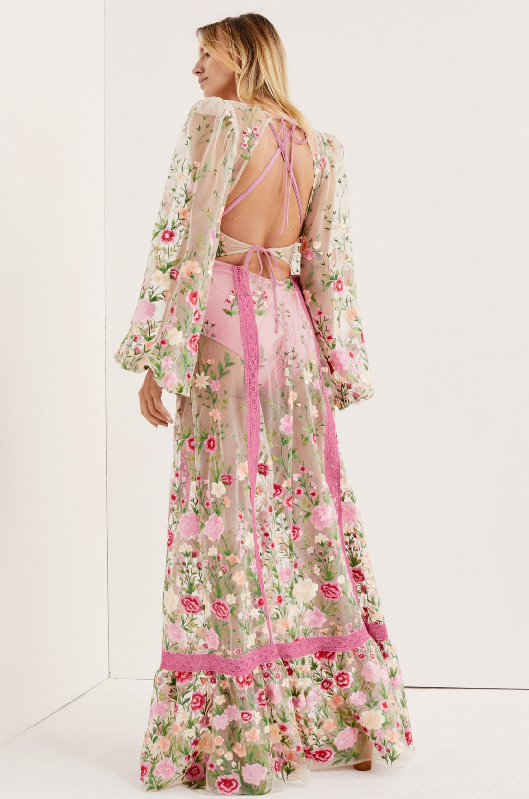 For Love and Lemons Luna Maxi Dress - Pink
