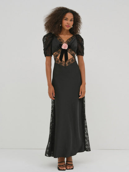 For Love and Lemons Corinne Maxi Dress - Black