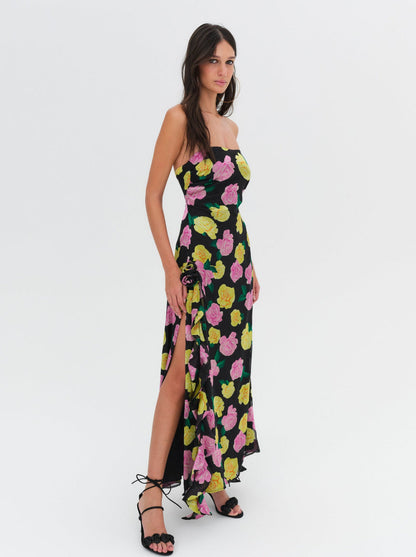 For Love and Lemons Madison Strapless Maxi Dress - Black