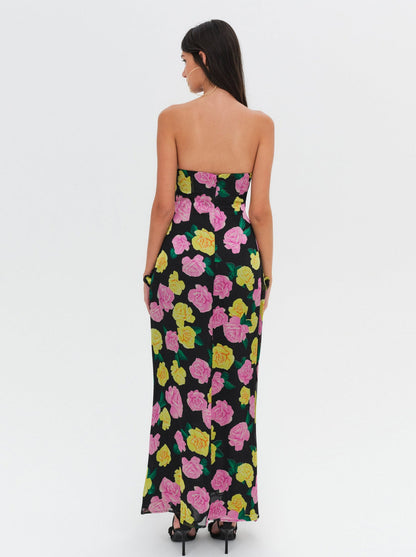 For Love and Lemons Madison Strapless Maxi Dress - Black